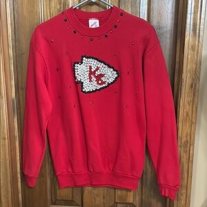 Red Sequin Logo Sweatshirt